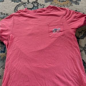 Vineyard Vines Coral Tee with Pocket Logo